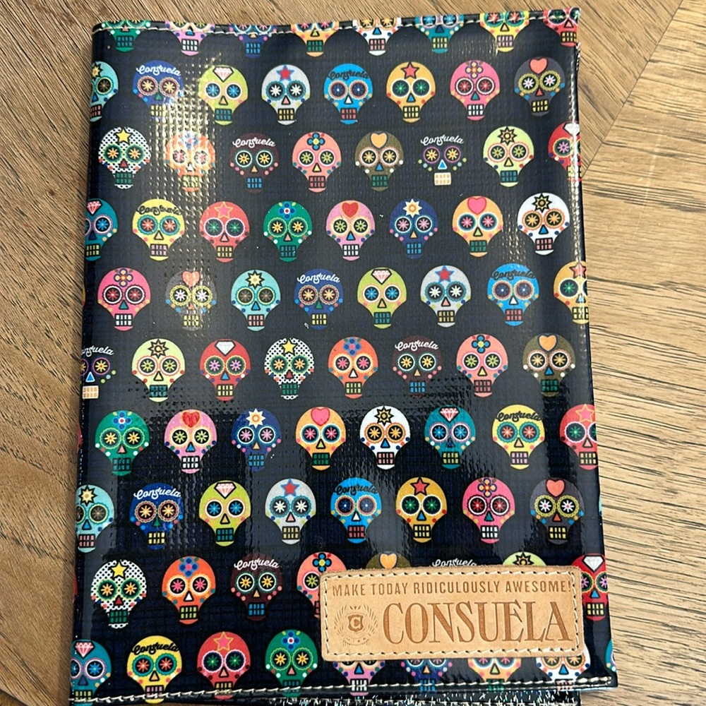 Consuela notebook with tiny sugar skulls